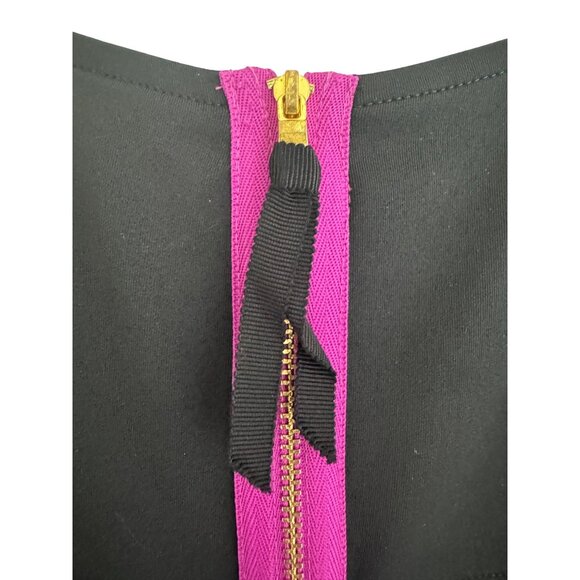 Maggy London Purple Black Fall Leaf Print Sheath Shift Dress Size 16 Office Work - Picture 5 of 8